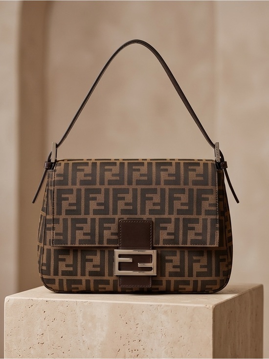 Fendi Handbags - Fendi Zucca Mama Forever Baguette Shoulder Bag